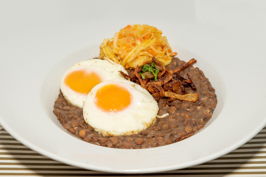 Čočka na kyselo s vejcem a cibulkou * 1,3