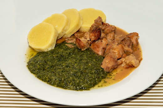 Moravský vrabec, špenát, br.knedlíky * 1,3