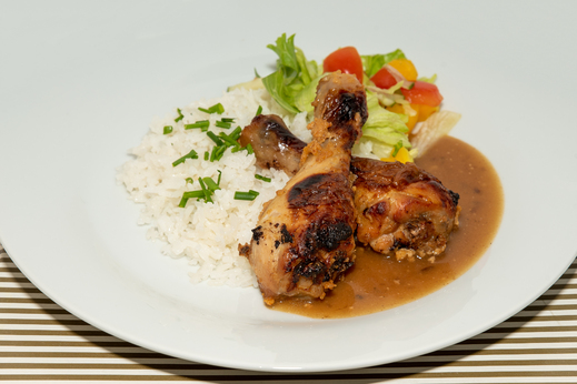 Pečené kuřecí paličky na medu, rýže * 1,6,10