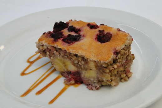 Pohankový nákyp s banány a malinami * 7