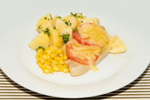 Rybí filé zapečené, brambory * 3,4,7